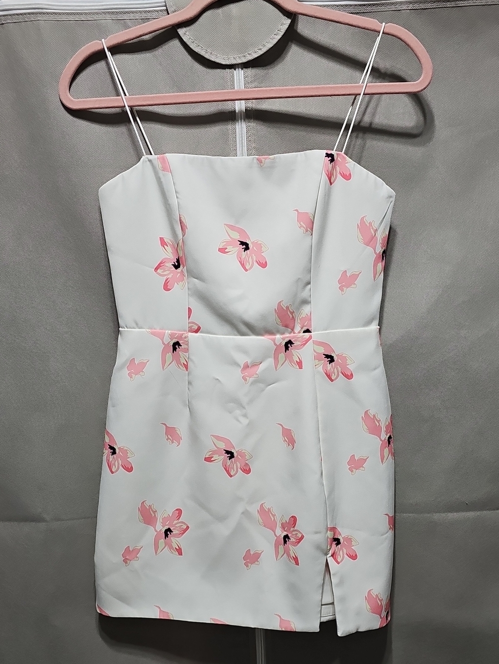 Hello Molly White Mini Dress with Pink Floral Print